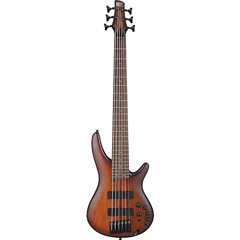 Ibanez SR506A 6-String Electric Bass Guitar - Mahogany Brown Burst Low Gloss