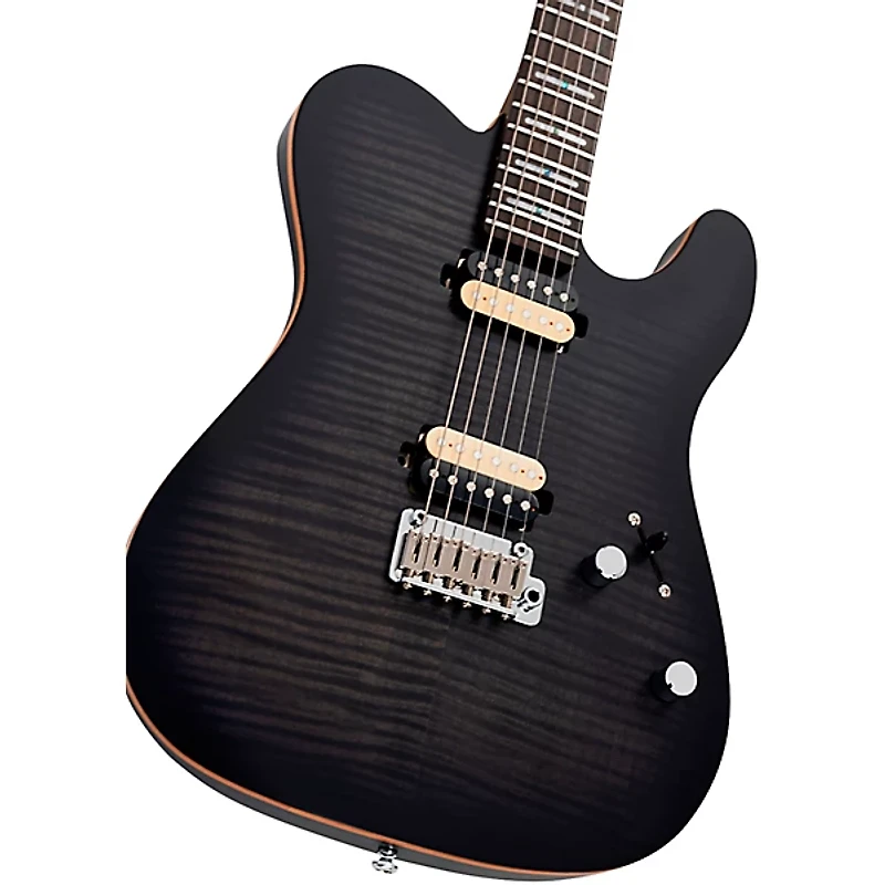 Sire T7 New Gen Flamed Maple Top Electric Guitar Transparent Black