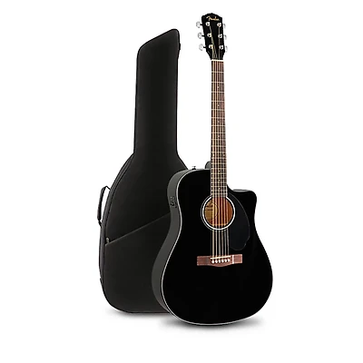 Fender CD-60SCE Dreadnought Acoustic-Electric Guitar With Bag Black