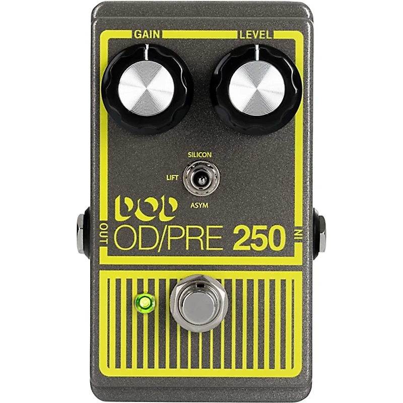 DOD Overdrive Preamp 250-X Effects Pedal Gray and Yellow