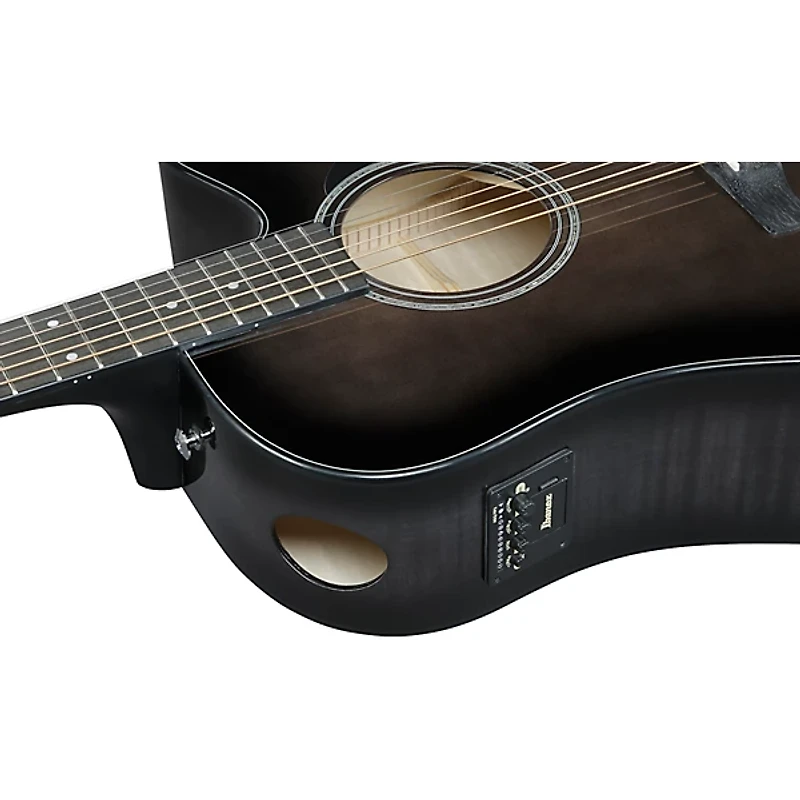 Ibanez AAD77CE Advanced Dreadnought Acoustic-Electric Guitar - Transparent Black Sunburst