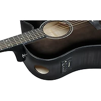 Ibanez AAD77CE Advanced Dreadnought Acoustic-Electric Guitar - Transparent Black Sunburst