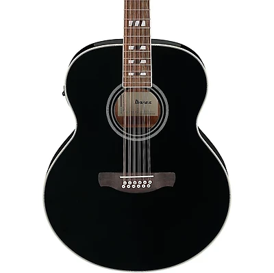 Ibanez AJ7012M2E Jumbo 12-String Acoustic-Electric Guitar - Black