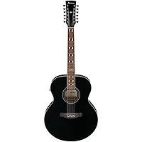 Ibanez AJ7012M2E Jumbo 12-String Acoustic-Electric Guitar - Black