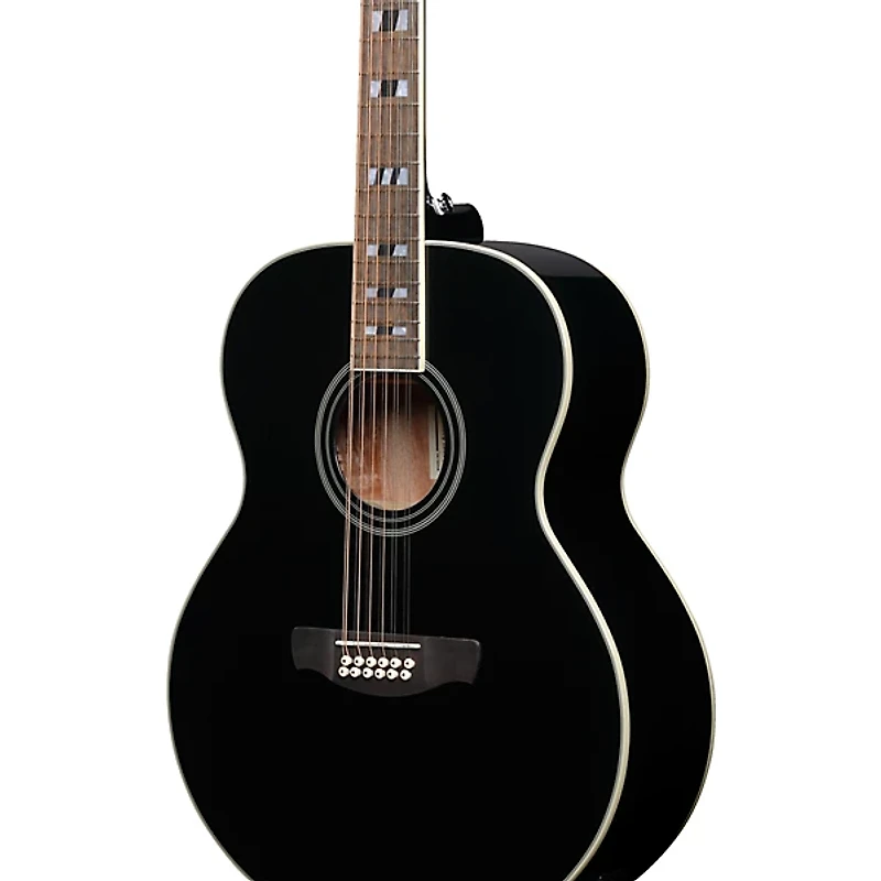 Ibanez AJ7012M2E Jumbo 12-String Acoustic-Electric Guitar - Black