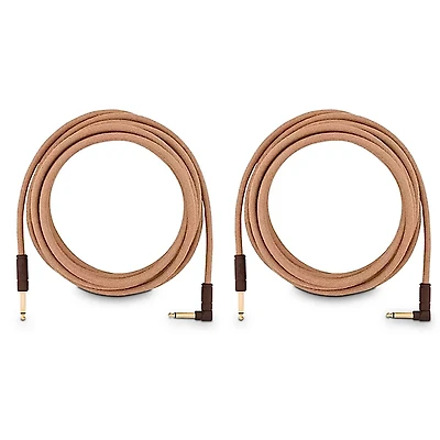 Fender Festival Pure Hemp Straight to Angle Instrument Cable 2-Pack 18.6 ft. Natural