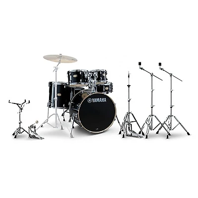 Yamaha Stage Custom Birch 5-Piece Shell Pack With 600 Series Doube-Braced Hardware Pack Raven Black