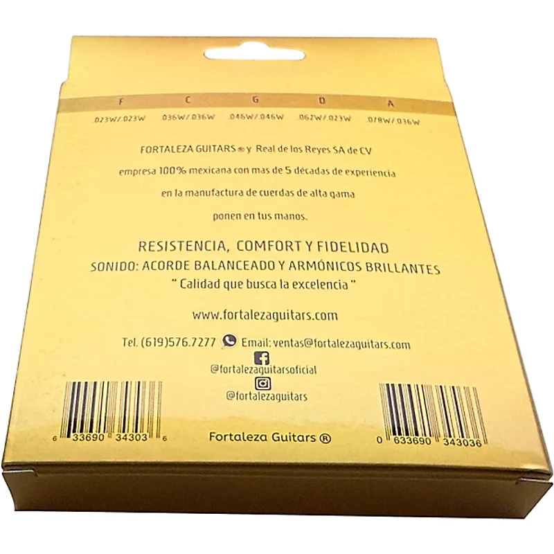 FORTALEZA GUITARS Stainless Steel Ball End Bajo Quinto Strings