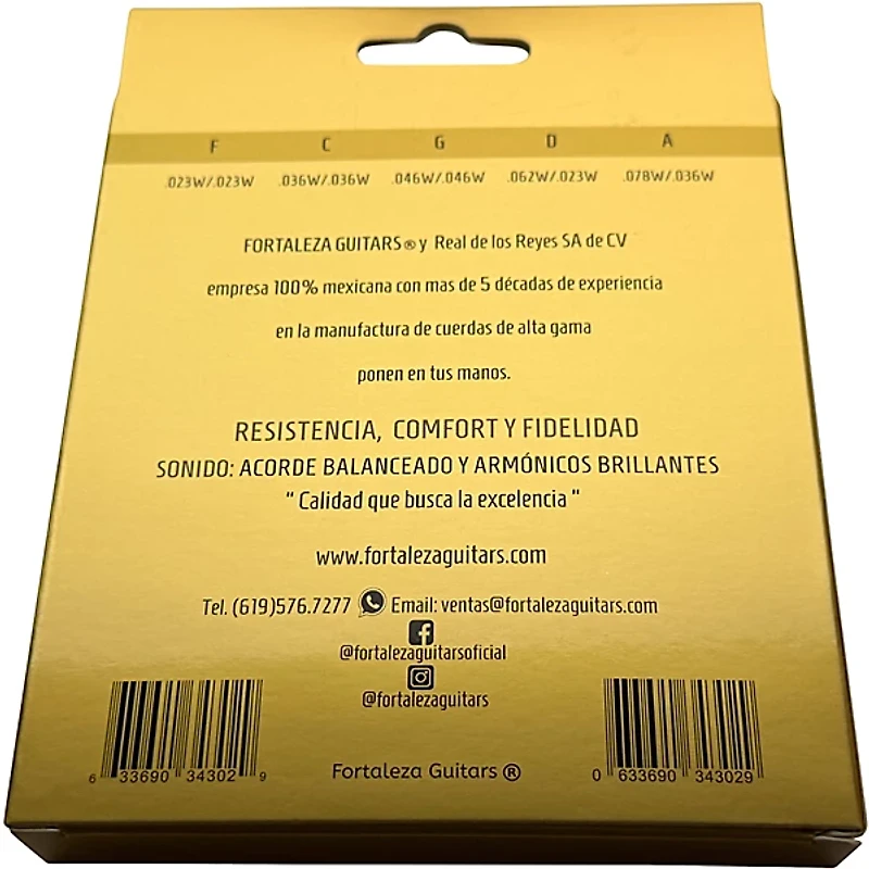 FORTALEZA GUITARS Stainless Steel Loop End Bajo Quinto Strings