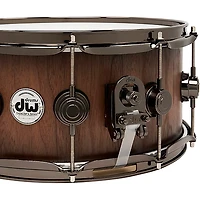DW Pure Walnut Snare Drum - 14 x 6.5 in. Satin Quick Ebony Burst