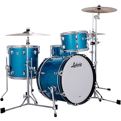 Ludwig Classic Maple Downbeat 3-Piece Drum Shell Pack - Vintage Aqua Sparkle