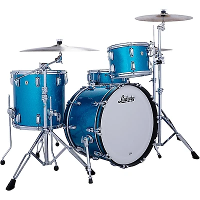 Ludwig Classic Maple Fab 3-Piece Drum Shell Pack - Vintage Aqua Sparkle
