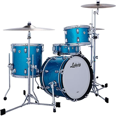 Ludwig Classic Maple Jazzette 3-Piece Drum Shell Pack - Vintage Aqua Sparkle