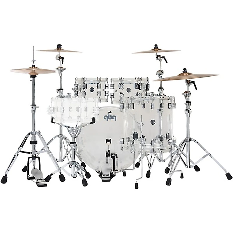 PDP by DW Concept Acrylic 4-Piece Drum Shell Pack - Clear Acrylic