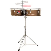 LP Pedrito Steel Timbales - 14 and 15 in. Deep Mocha Steel