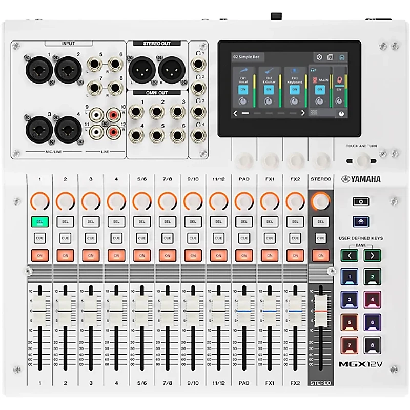 Yamaha MGX12V 18-Channel Digital Mixer With Video Interface - White