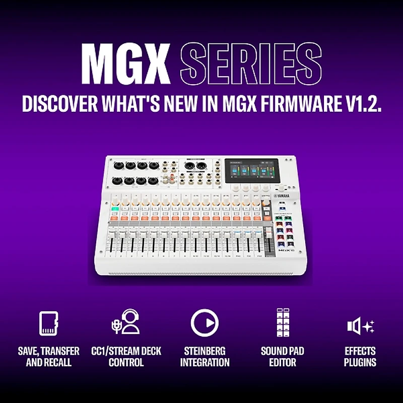 Yamaha MGX16V 22-Channel Digital Mixer With Video Interface - Black