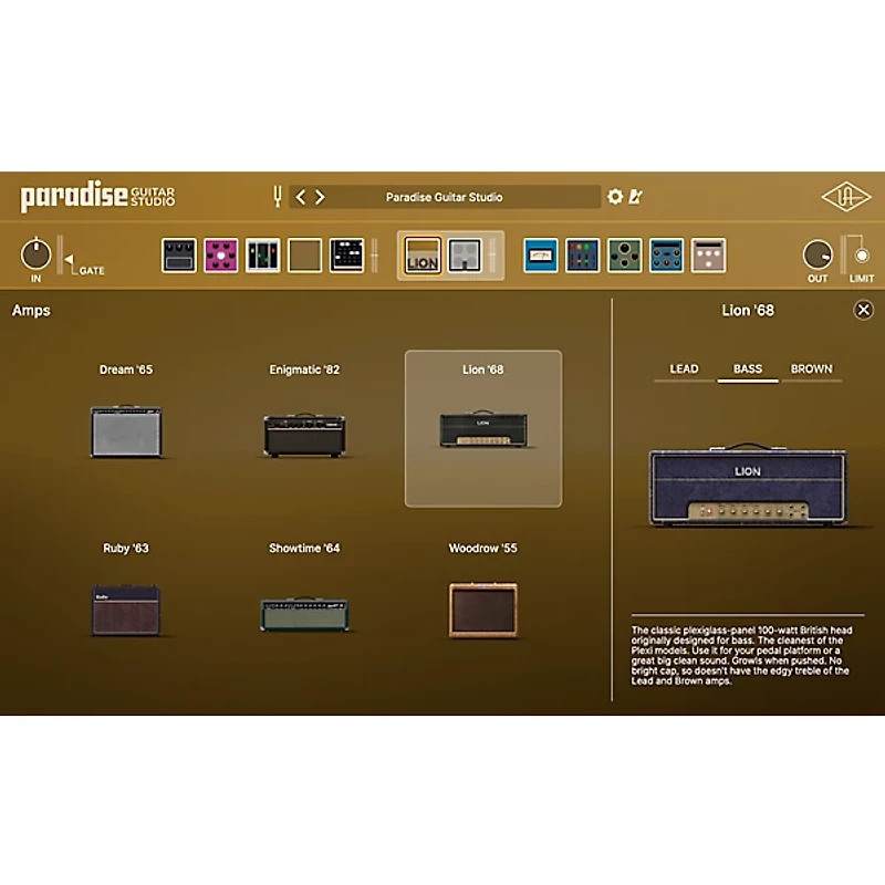 Universal Audio Paradise Guitar Studio Plug-in - Crossgrade From Showtime '64 Tube Amp (Software Download)