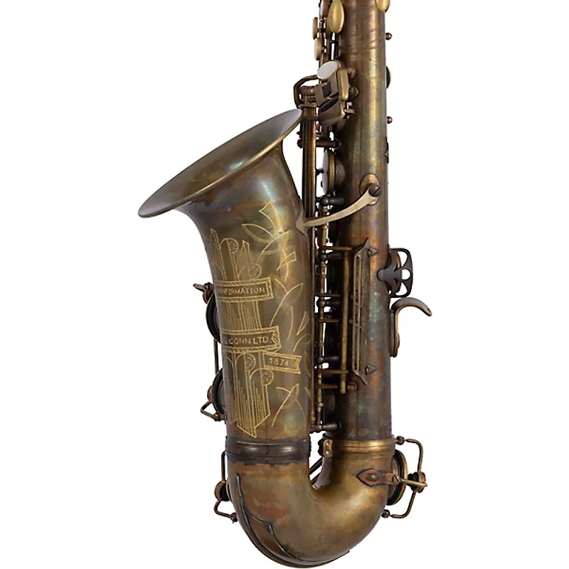 Conn Limited Edition Eb Alto Saxophone with Brillhart Ebolin 7 Mouthpiece Aged Brass Aged Brass Keys