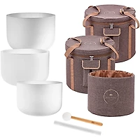 MEINL Sonic Energy Crystal Singing Bowl 3-Piece Set - C3, E3, G3, 440Hz