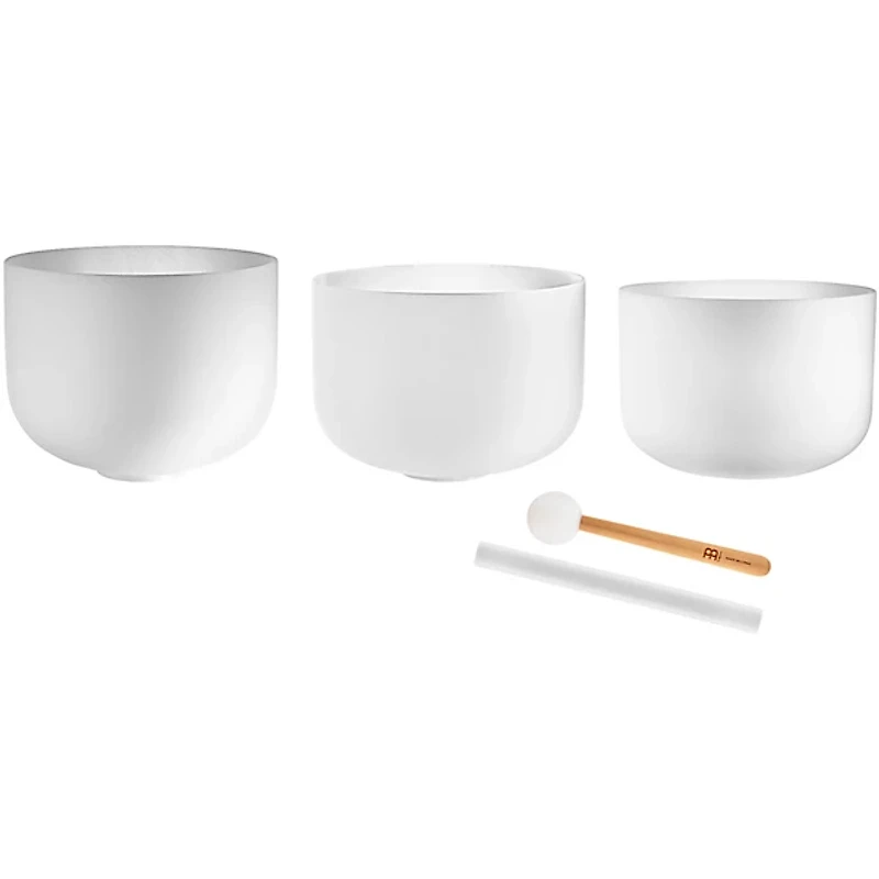 MEINL Sonic Energy Crystal Singing Bowl 3-Piece Set - C3, E3, G3, 440Hz