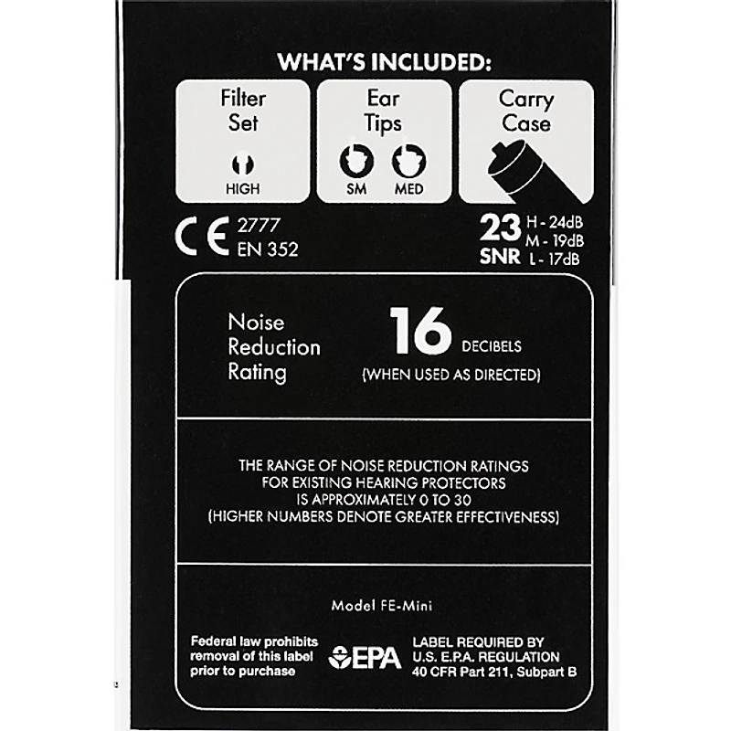 Fender Professional Hi-Fi Ear Plugs - Clear 2 pair