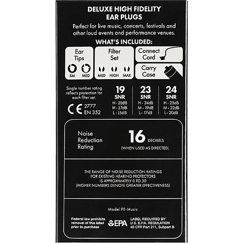 Fender Deluxe Hi-Fi Ear Plugs - Clear 2 pair