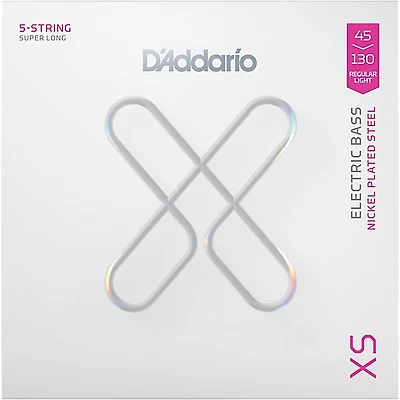 D'Addario XS Nickel Bass Super Long Scale Electric Bass Guitar Strings - Regular Light (45 - 130)