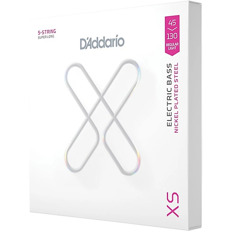 D'Addario XS Nickel Bass Super Long Scale Electric Bass Guitar Strings - Regular Light (45 - 130)