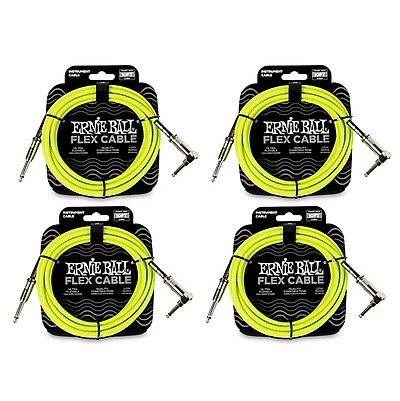 Ernie Ball Flex Instrument Cable 4-Pack - Green