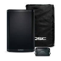QSC CB10 10" 440W Battery-Powered Portable Loudspeaker With Cover & Replacement Battery