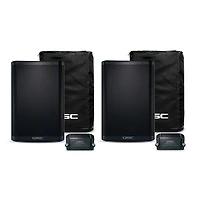 QSC CB10 10" 440W Battery-Powered Portable Loudspeaker Pair With Covers & Replacement Batteries