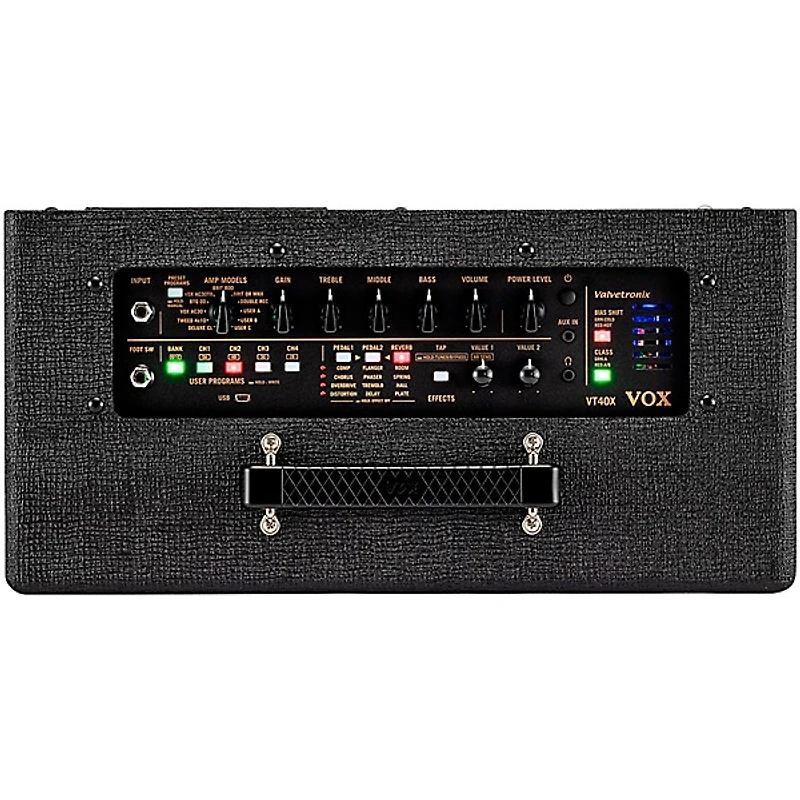 VOX Valvetronix VT40X Classic Blue 40W 1x10" Hybrid Guitar Combo Amp - Black