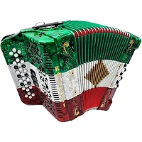 Rossetti 3412 34-Button Diatonic Accordion - FBE, Red to White to Green