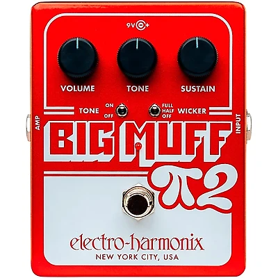 Electro-Harmonix Big Muff Pi 2 Fuzz Pedal With Tone Wicker - Red