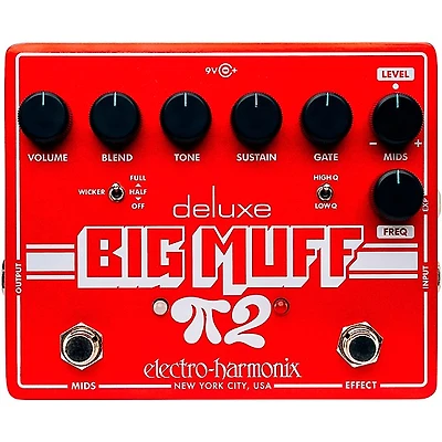 Electro-Harmonix Deluxe Big Muff Pi 2 Fuzz Effects Pedal With Tone Wicker - Red