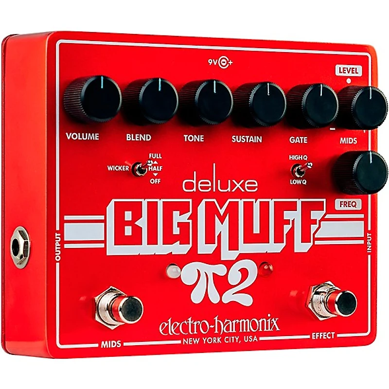 Electro-Harmonix Deluxe Big Muff Pi 2 Fuzz Effects Pedal With Tone Wicker - Red