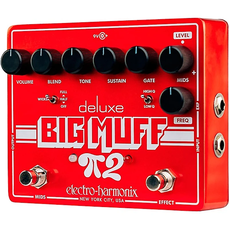 Electro-Harmonix Deluxe Big Muff Pi 2 Fuzz Effects Pedal With Tone Wicker - Red