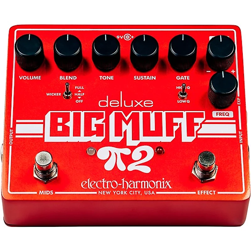 Electro-Harmonix Deluxe Big Muff Pi 2 Fuzz Effects Pedal With Tone Wicker - Red