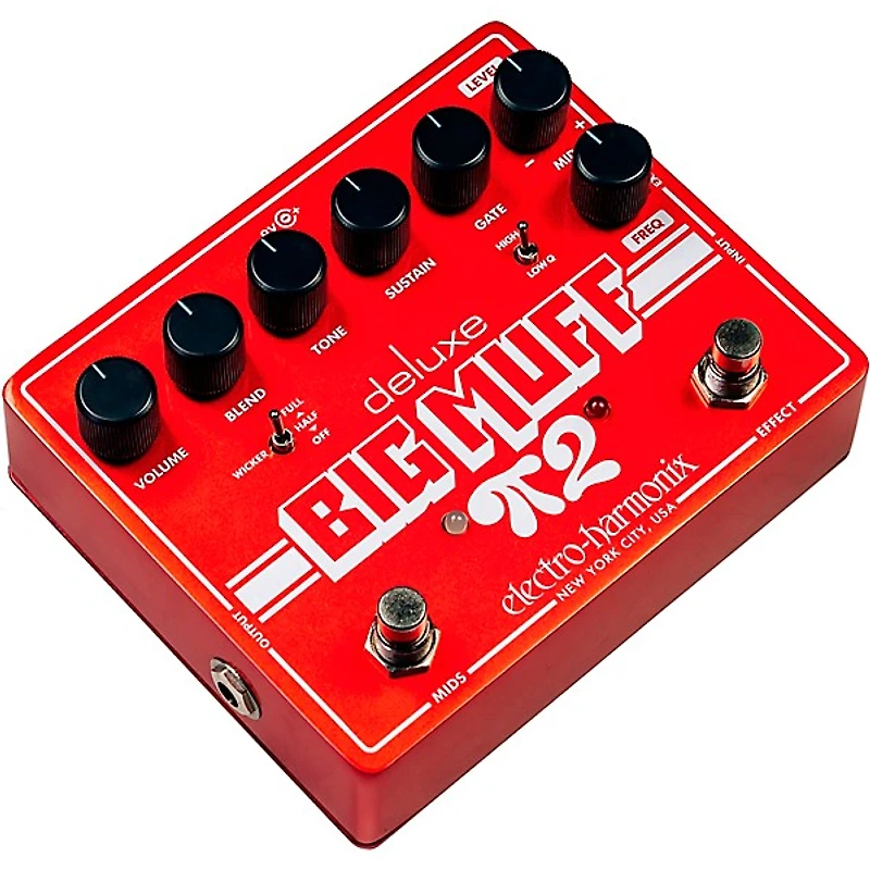 Electro-Harmonix Deluxe Big Muff Pi 2 Fuzz Effects Pedal With Tone Wicker - Red