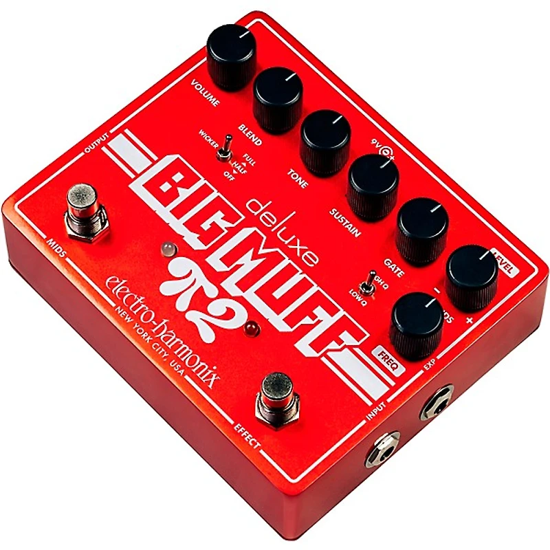 Electro-Harmonix Deluxe Big Muff Pi 2 Fuzz Effects Pedal With Tone Wicker - Red
