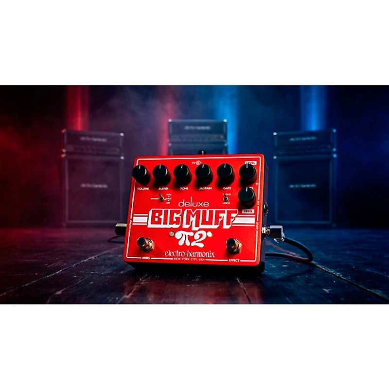 Electro-Harmonix Deluxe Big Muff Pi 2 Fuzz Effects Pedal With Tone Wicker - Red