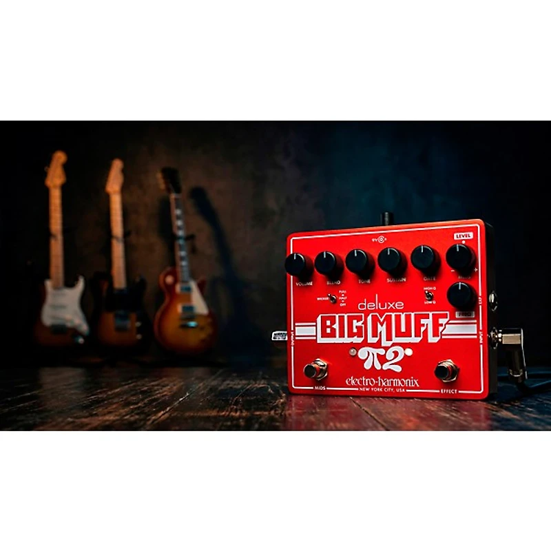Electro-Harmonix Deluxe Big Muff Pi 2 Fuzz Effects Pedal With Tone Wicker - Red
