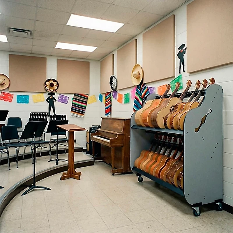 A&S Crafted Products Band Room Double-Stack Mariachi Instrument Storage Rack