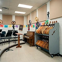 A&S Crafted Products Band Room Double-Stack Mariachi Instrument Storage Rack