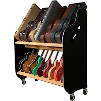 A&S Crafted Products Session-Pro Double-Stack Mobile Guitar and Case Storage Rack