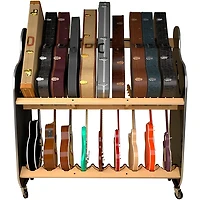 A&S Crafted Products Session-Pro Double-Stack Mobile Guitar and Case Storage Rack