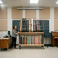 A&S Crafted Products Session-Pro Double-Stack Mobile Guitar and Case Storage Rack