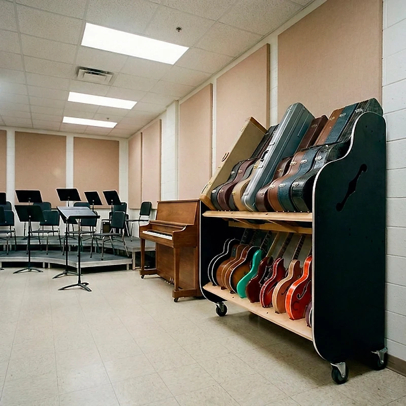 A&S Crafted Products Session-Pro Double-Stack Mobile Guitar and Case Storage Rack