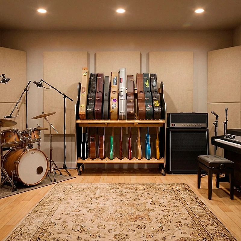 A&S Crafted Products Session-Pro Double-Stack Mobile Guitar and Case Storage Rack